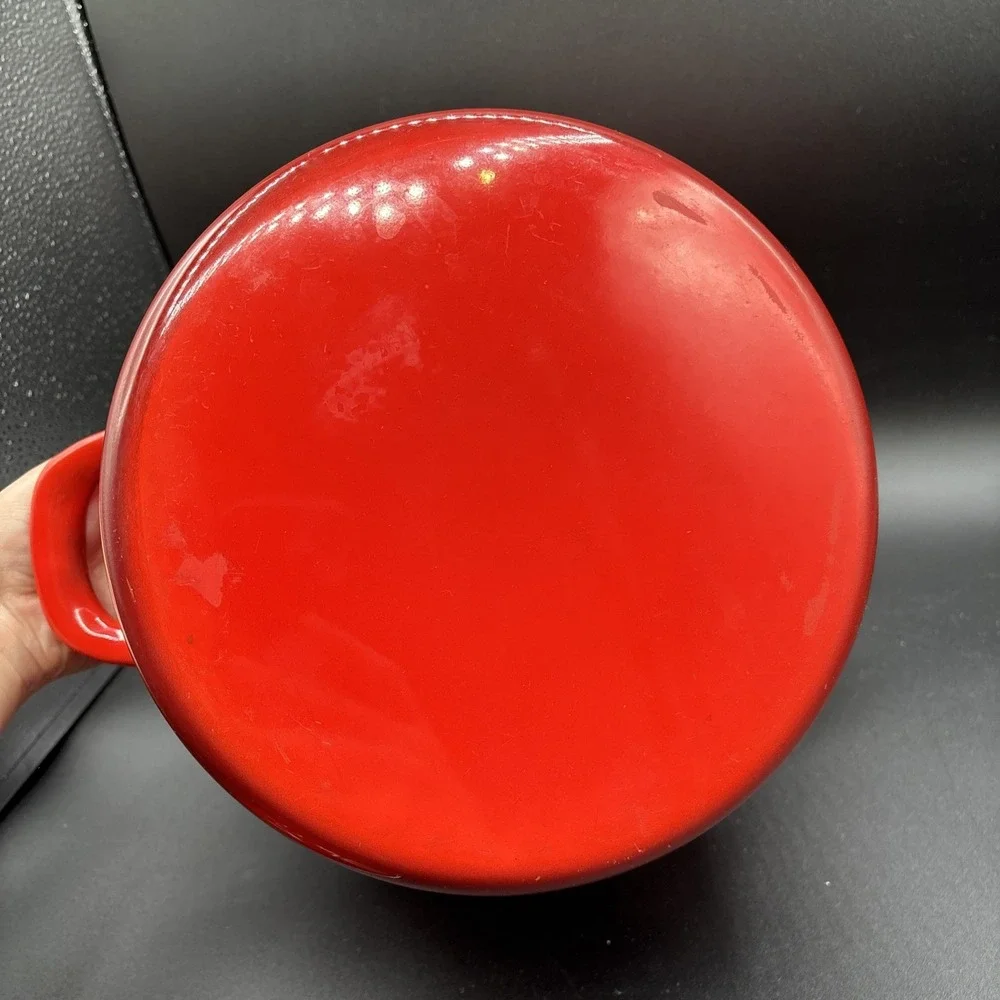 Le Creuset 6 QT Enamel on Steel Stock Pot Cerise Cherry Red